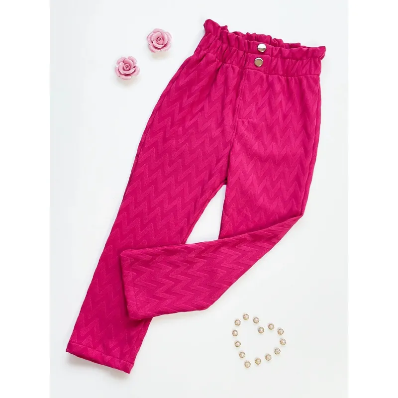 KIDS MASHMELO - Pantalón Labrado Pretina Volteada para Niña Kids Mashmelo