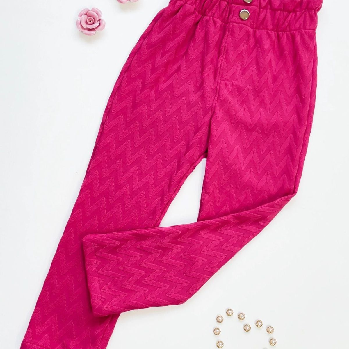 KIDS MASHMELO - Pantalón Labrado Pretina Volteada para Niña Kids Mashmelo