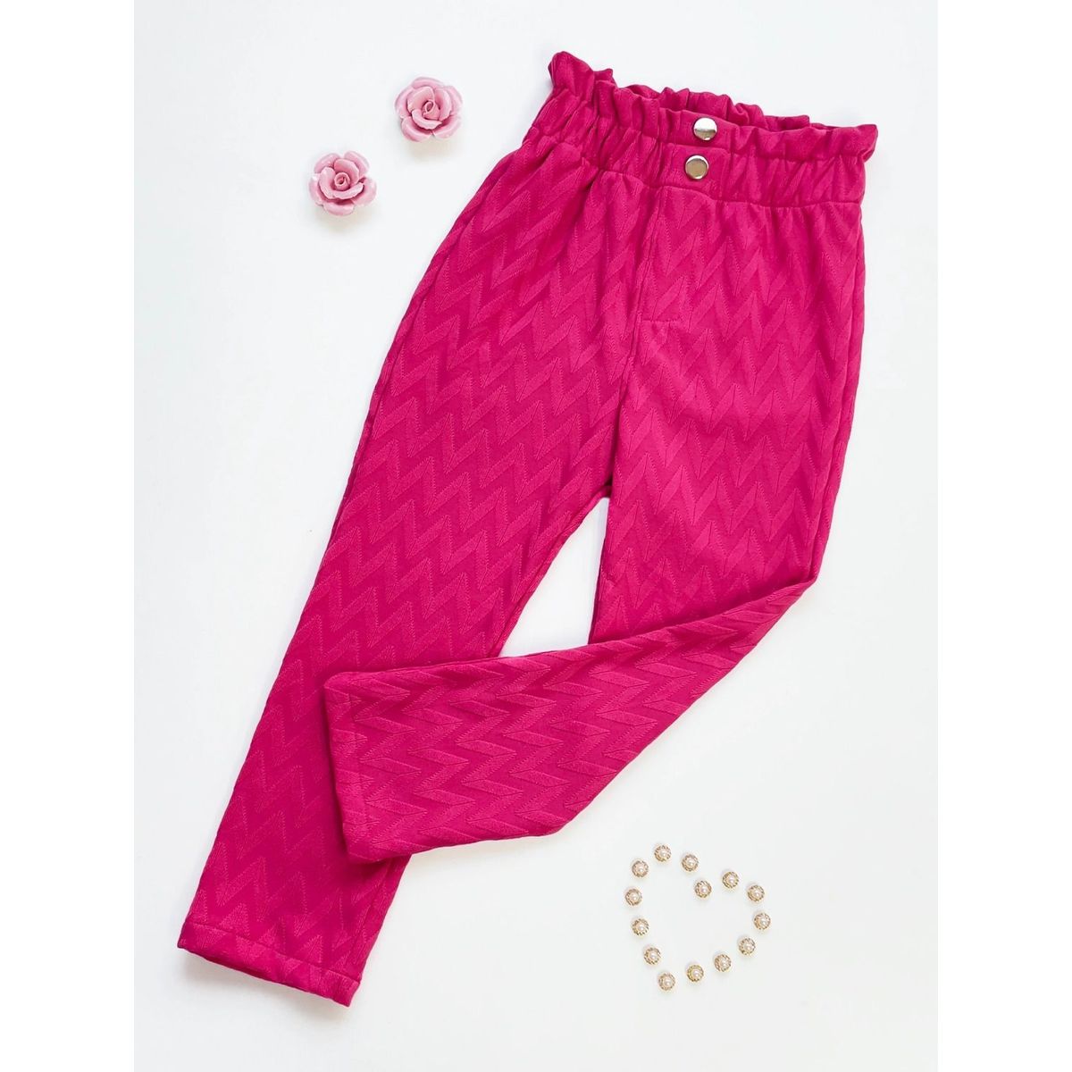 KIDS MASHMELO - Pantalón Labrado Pretina Volteada para Niña Kids Mashmelo