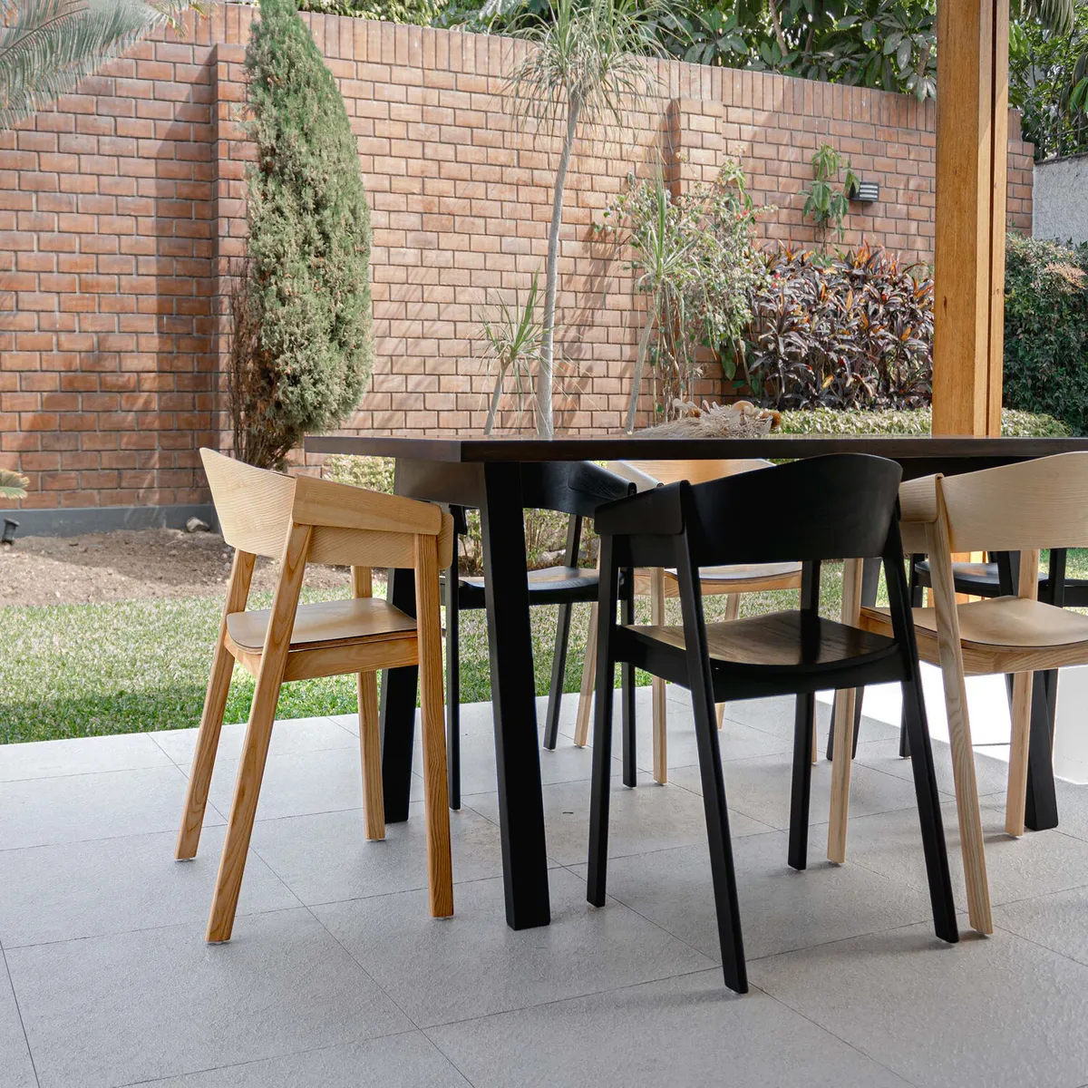 NIHM - Silla de Comedor Ludye Roble de Madera Natural