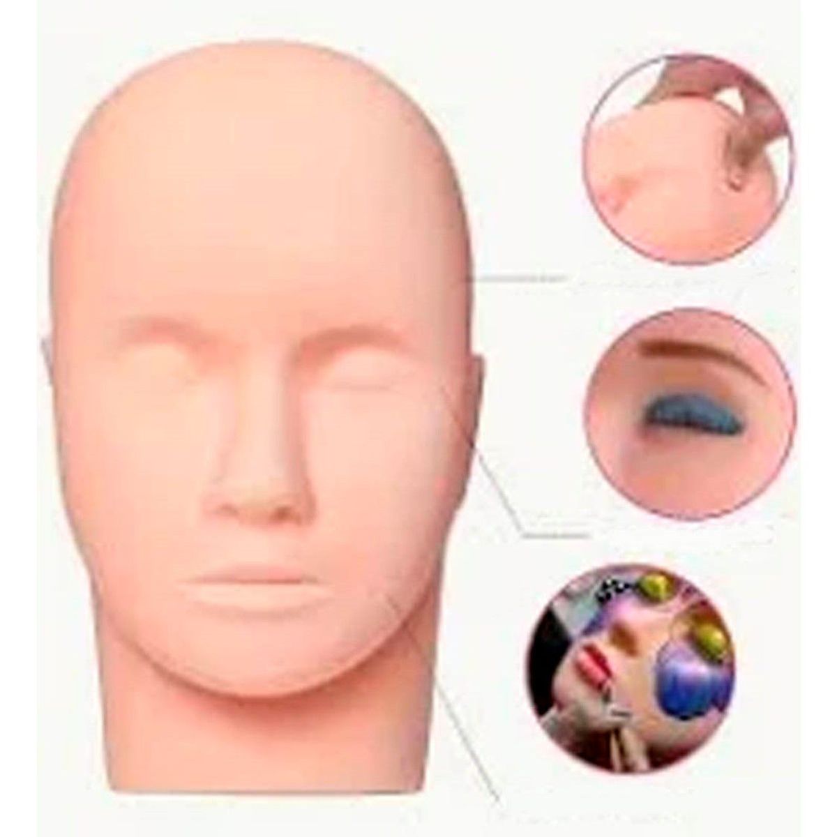 GENERICO - Cabeza Maniquí de Práctica para Maquillaje y Pestañas