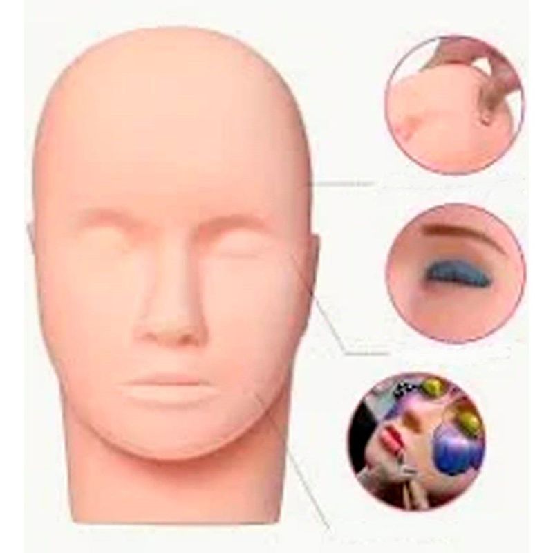 GENERICO - Cabeza Maniquí de Práctica para Maquillaje y Pestañas