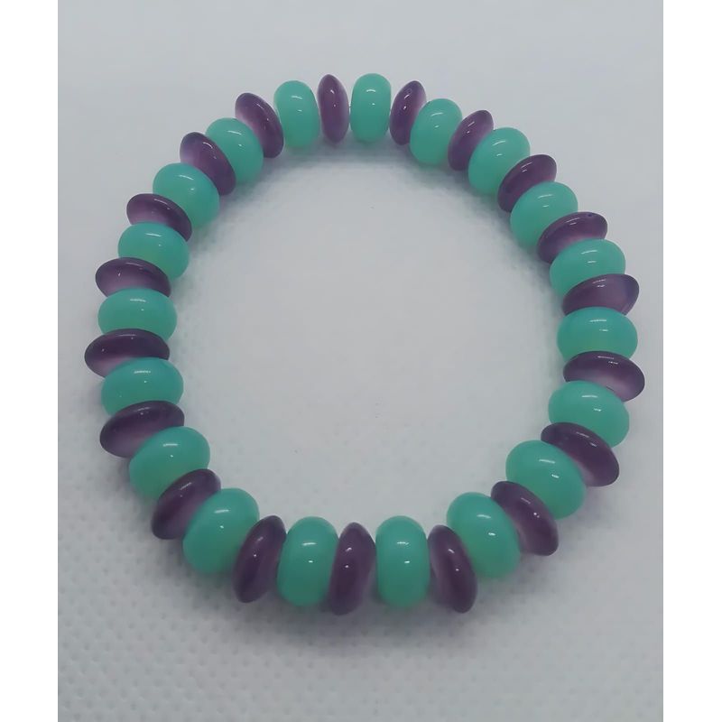 GENERICO - Pulsera Elástica de Cristales de Jade y Amatista
