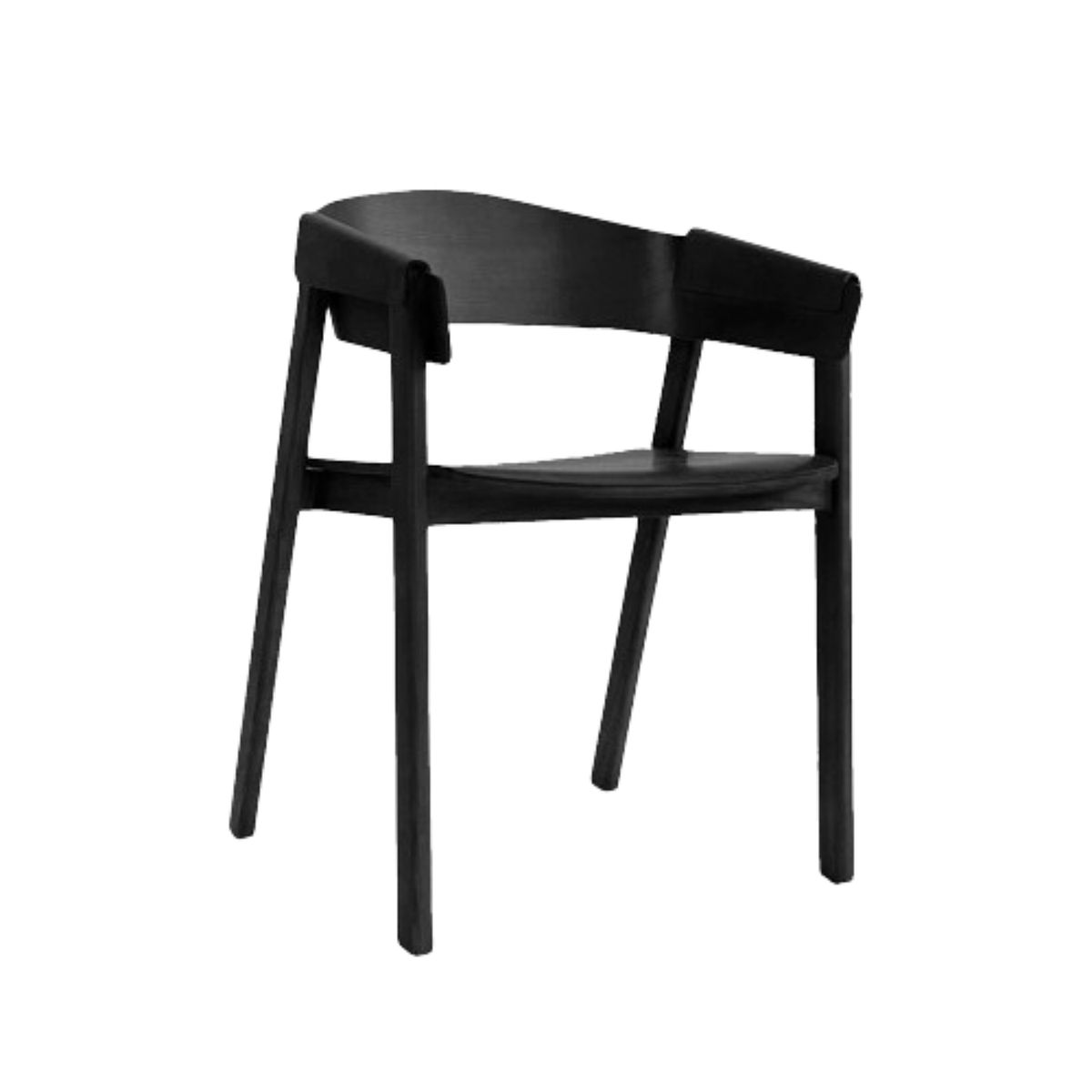 NIHM - Silla de Comedor Ludye Roble de Madera Negro