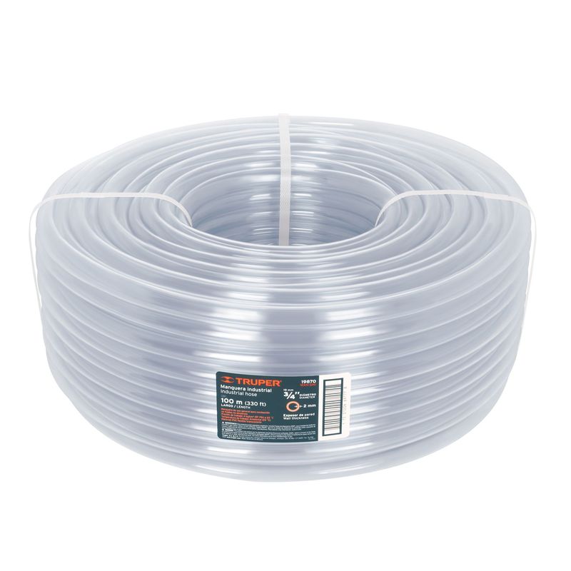 TRUPER - Metro de manguera 3/4" industrial en rollo de 100 m