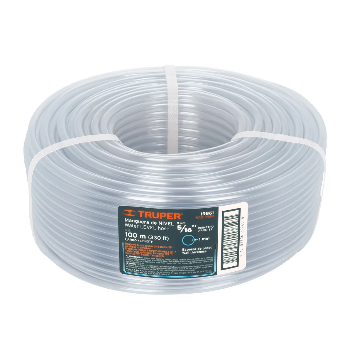 TRUPER - Metro de manguera 5/16" de nivel en rollo de 100 m COD 19861 Truper