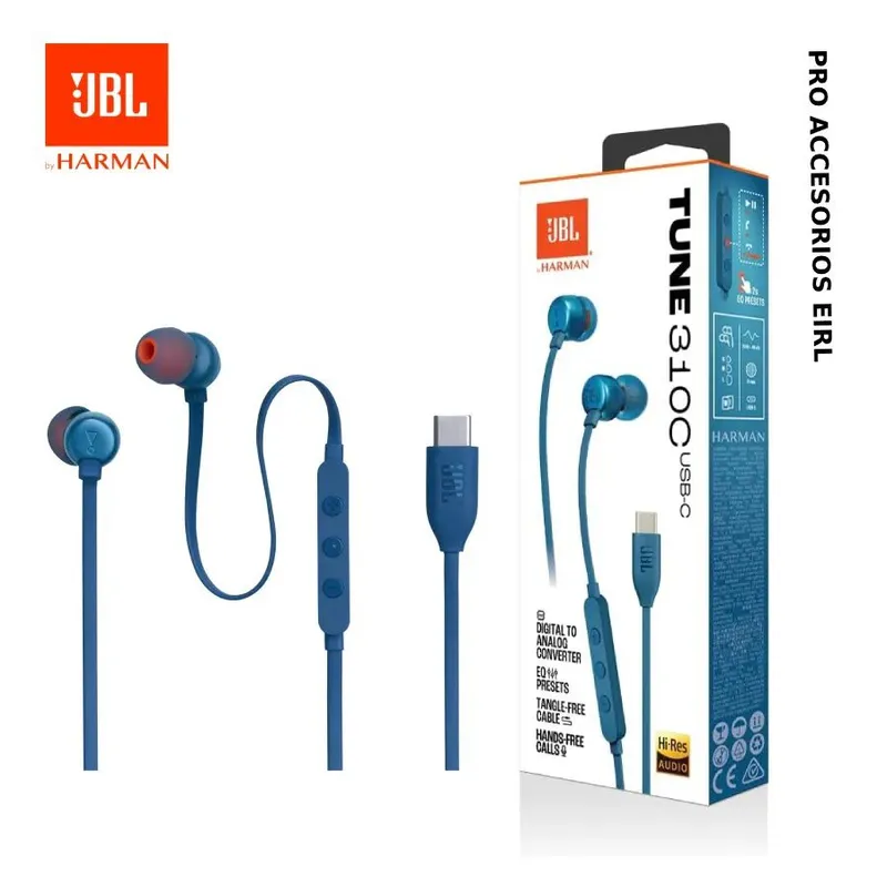 JBL - Auriculares JBL USB-C Tune 310C Experiencia de Audio de Alta Resolución