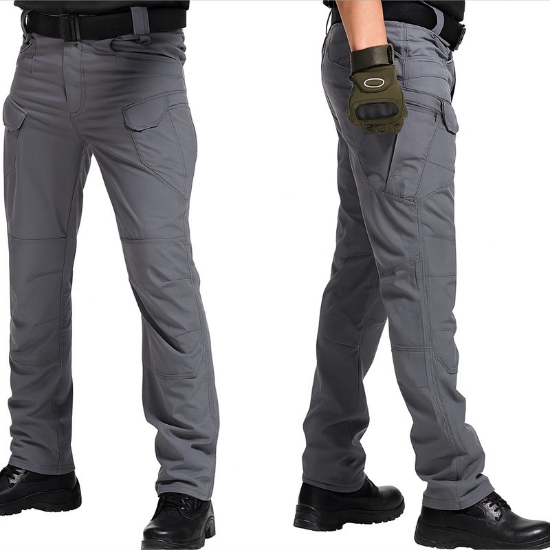 GENERICO - Pantalón Impermeable 10 bolsillos Gris