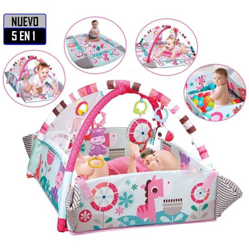 IDEAL - GIMNASIO MUSICAL 5 EN 1 CON PELOTAS ROSADO