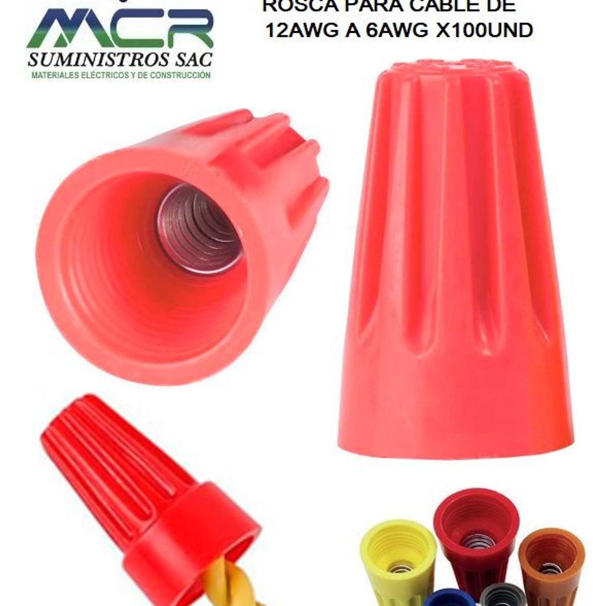 IMPORTADO MC - TERMINAL CIEGO CON ROSCA PARA CABLE 12AWG A 6AWG X100UND