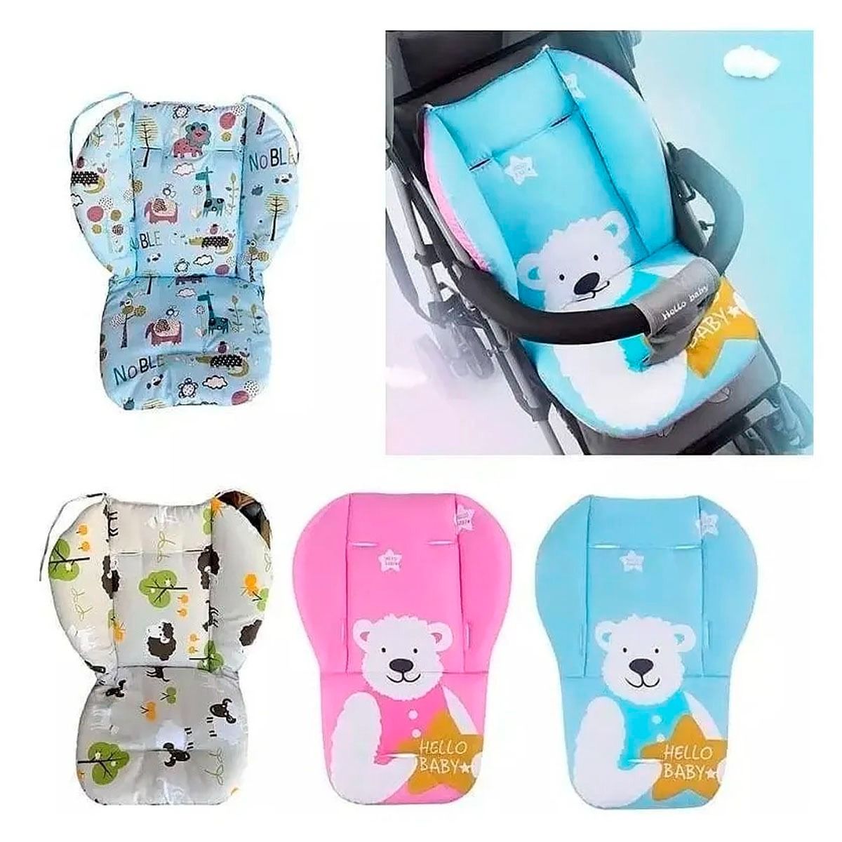 GENERICO - Cojín Acolchado para Asiento de Coche y Silla de Bebé Niño