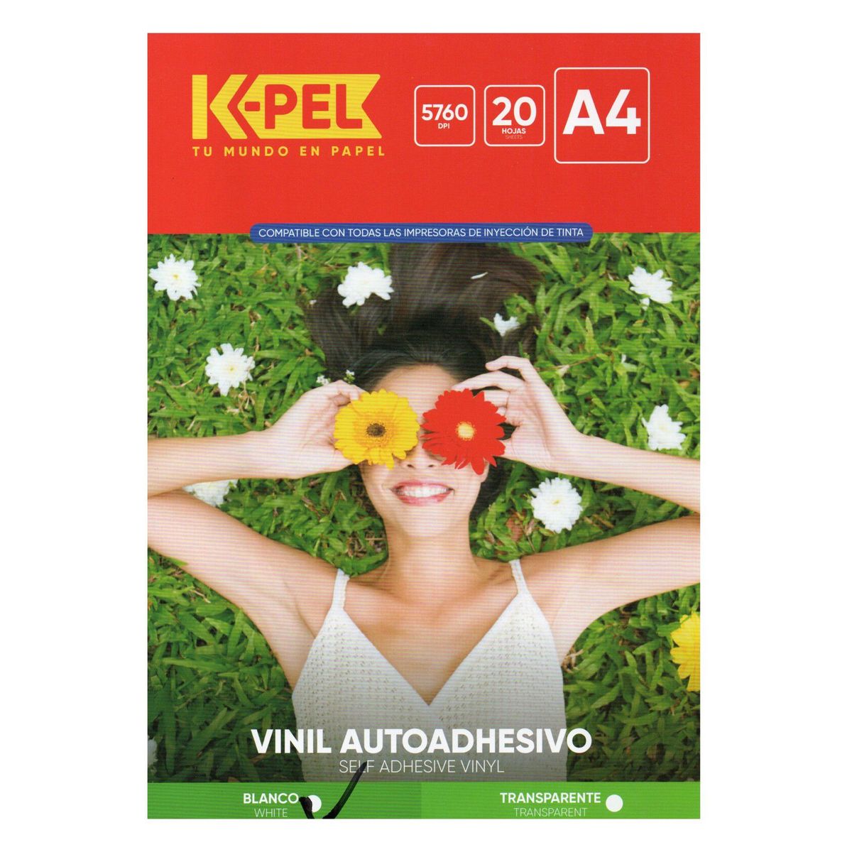 GENERICO - K-PEL Vinil Blanco A4 20 hj impresora inyección a tinta