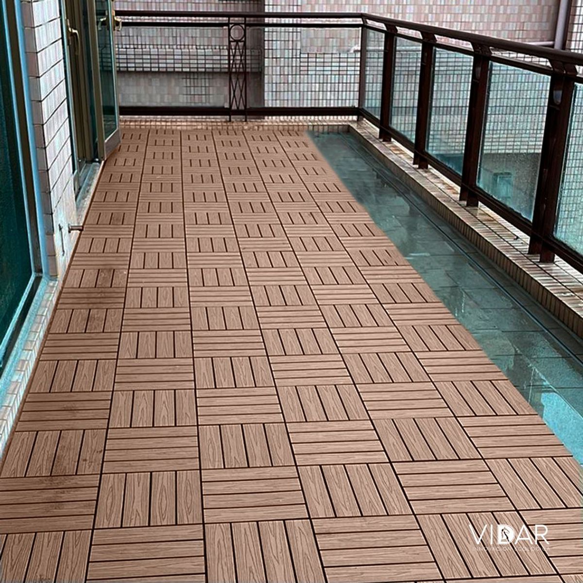 VIDAR - BALDOSAS DECK WPC CANELO VENTA POR CAJA DE 0.99 m2