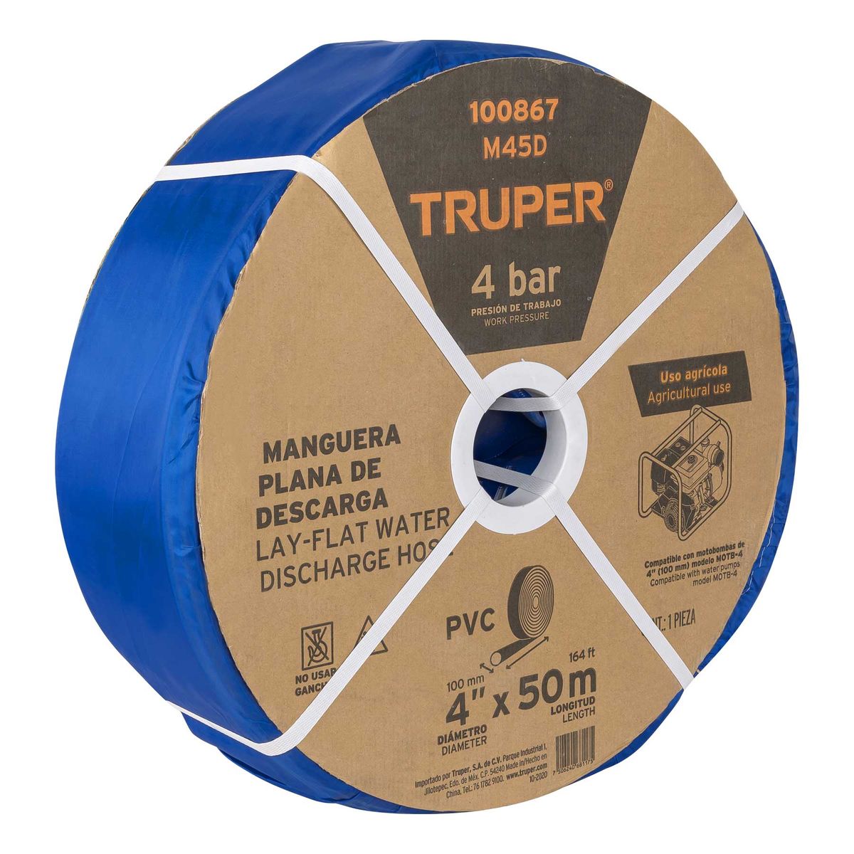 TRUPER - Rollo de manguera plana de 3 x 100m de descarga pmotobomba