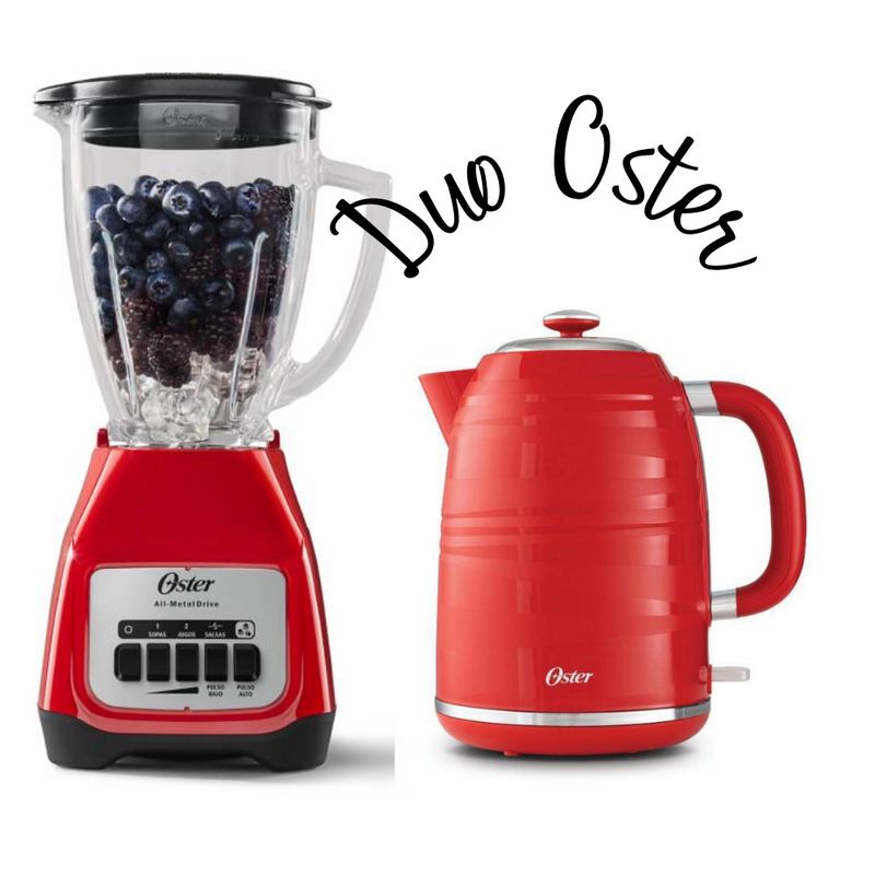 OSTER - COMBO OSTER Licuadora Kaliman - Hervidor Eléctrico Rojo