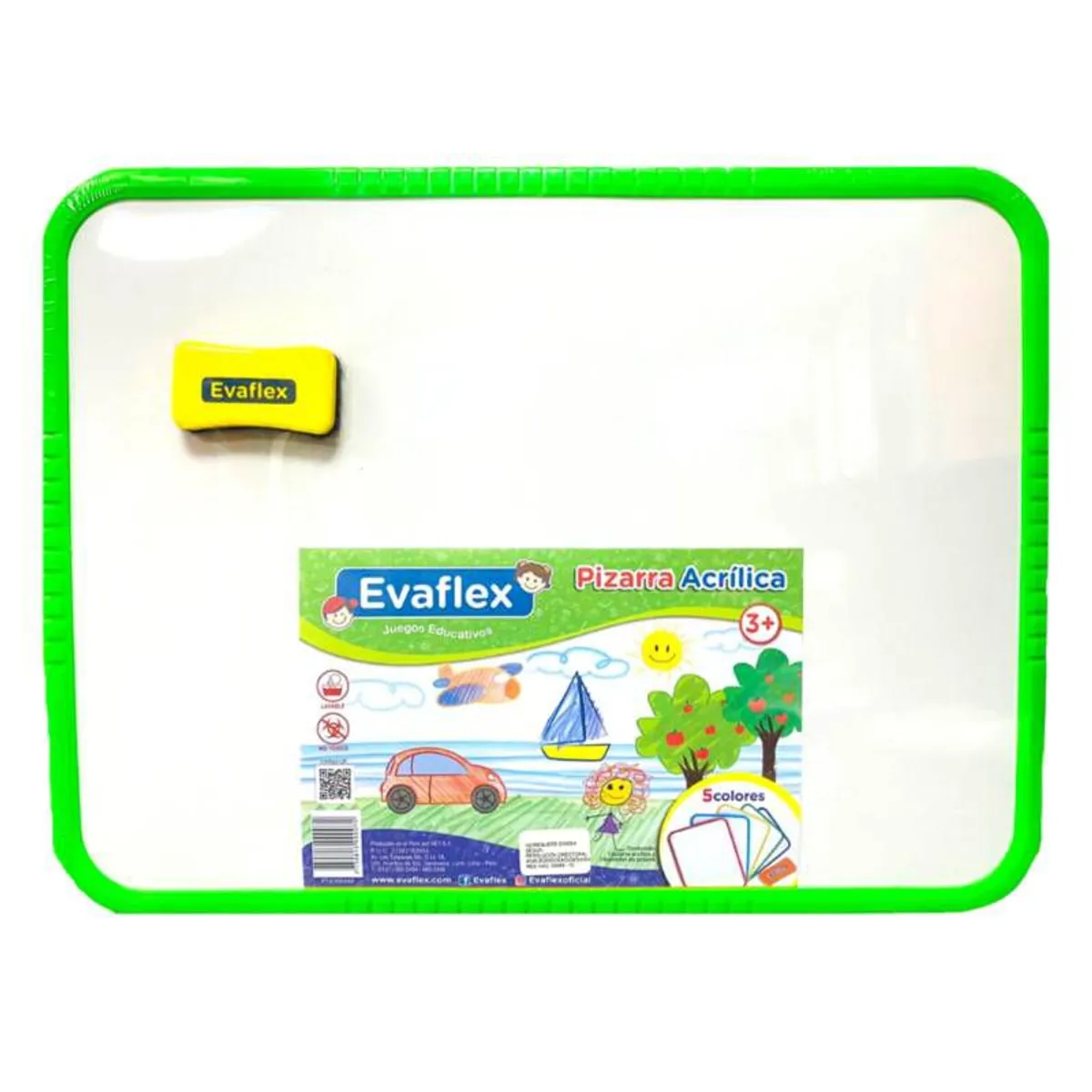 EVAFLEX - Pizarra Acrílica Evaflex 42x32cm Verde para Niños