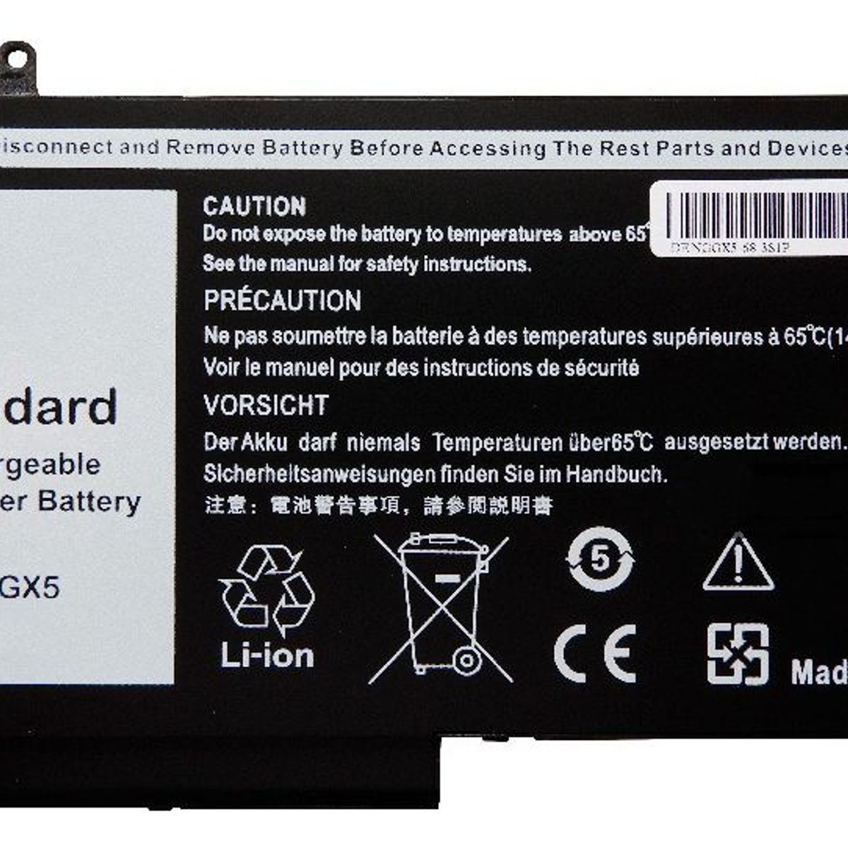 GENERICO - BATERIA PARA DELL NGGX5 34Wh 3 CELDAS 114V E5270 E5470