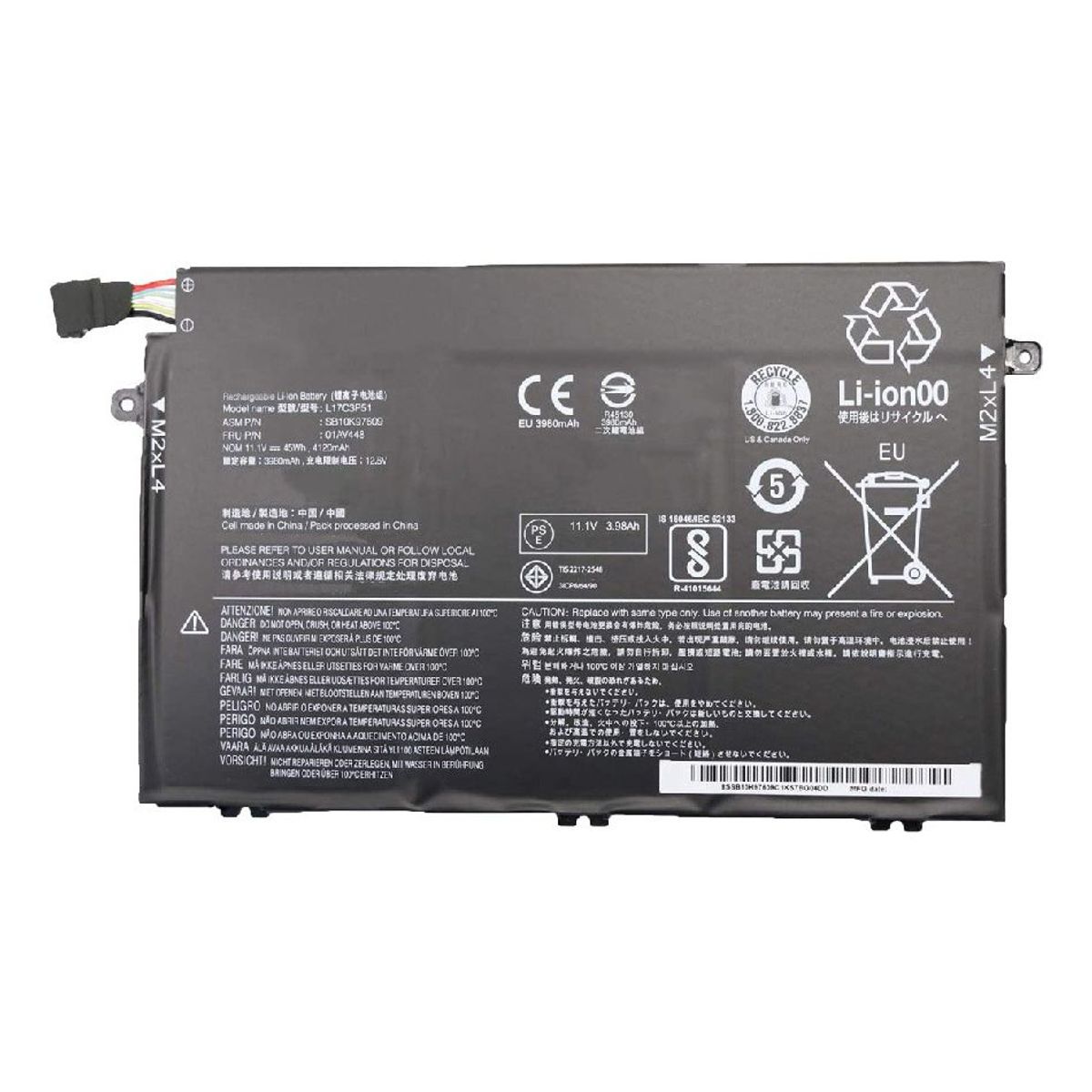 GENERICO - BATERIA PARA LENOVO L17C3P51 L17L3P51 L17M3P51 45Wh 111V 3 CELDAS E480