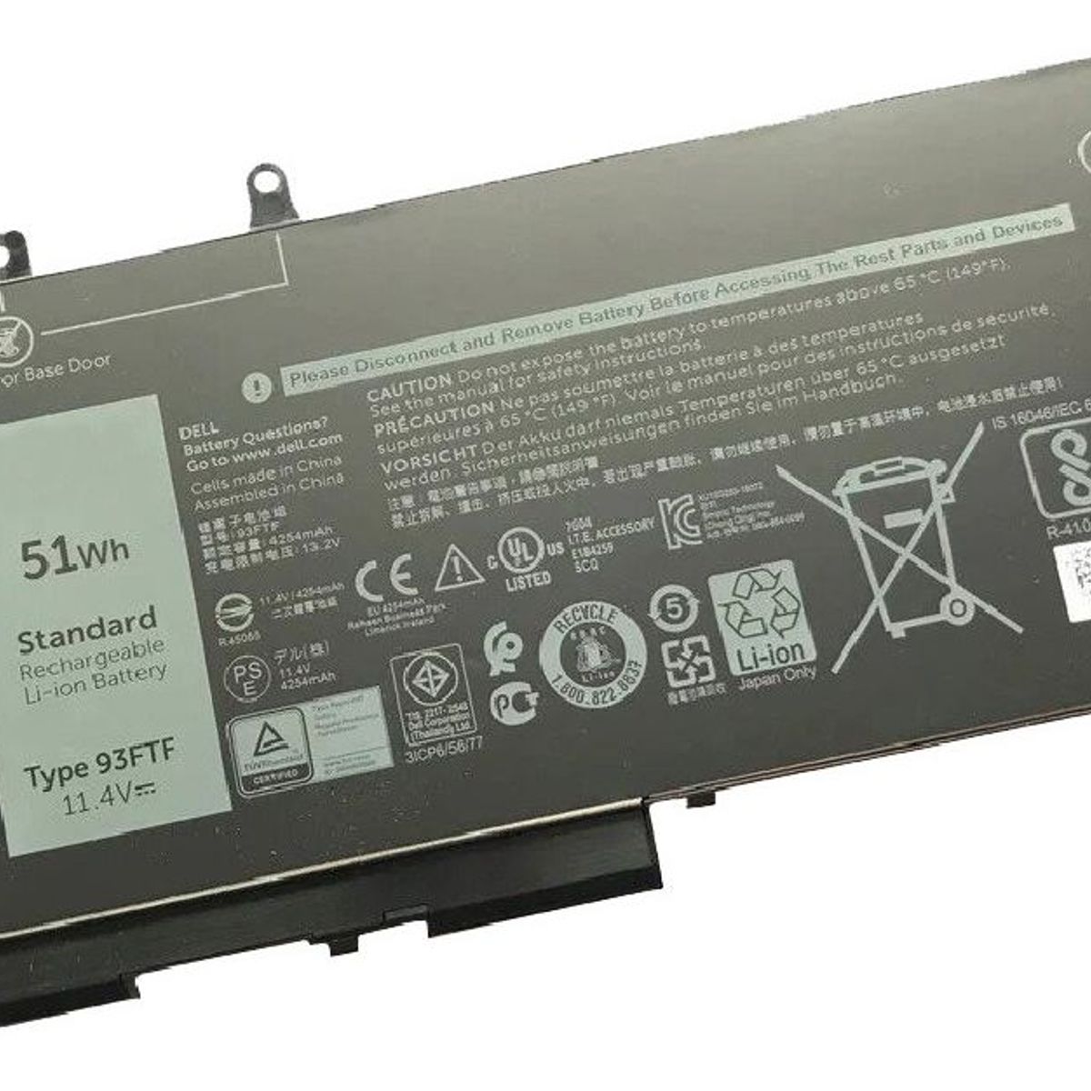 GENERICO - BATERIA PARA DELL 93FTF 51Wh 114V 3 CELDAS 3520 3530
