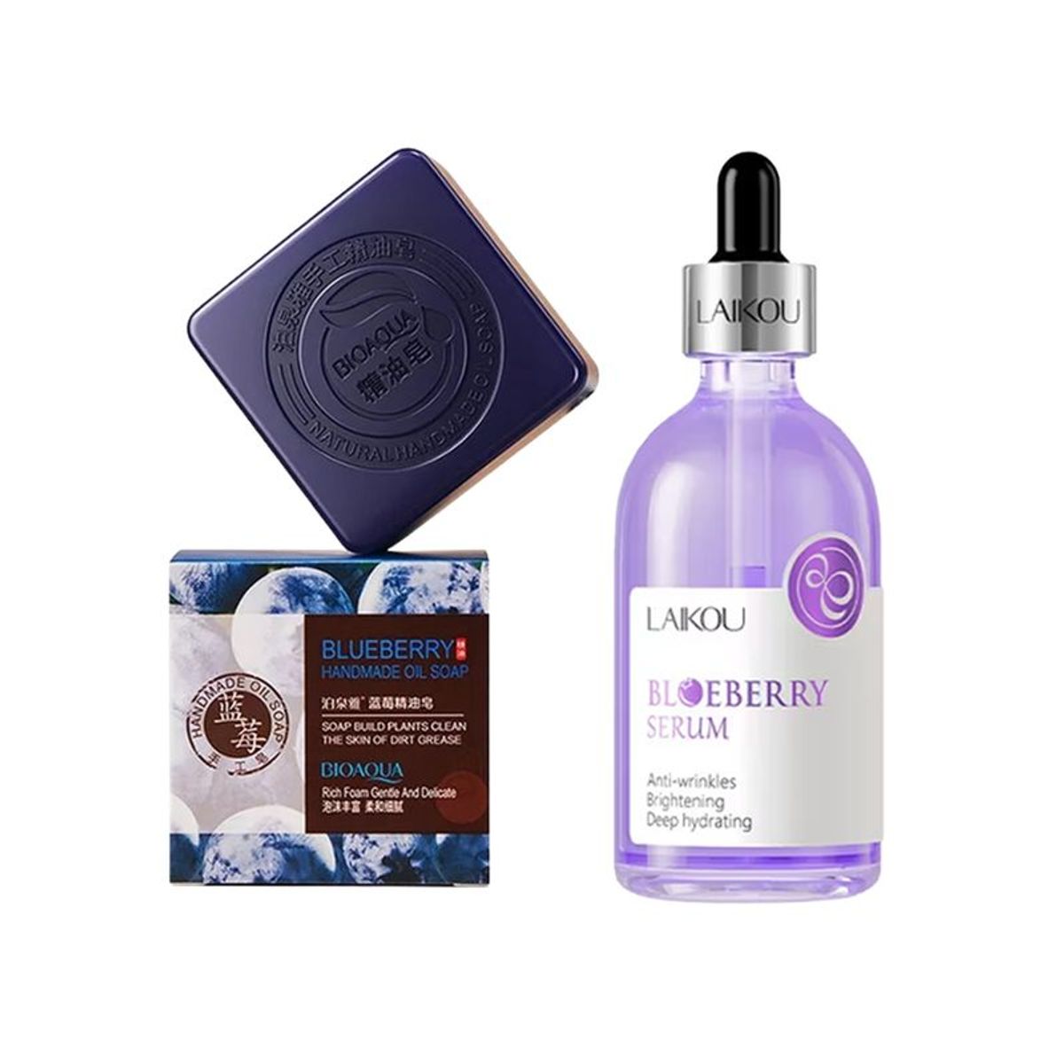 BIOAQUA - Serum Facial + Jabon Natural Antiacne Blueberry