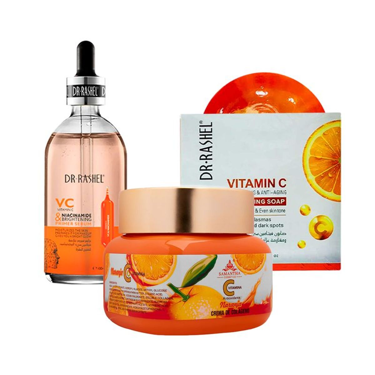 GENERICO - Crema de Colageno + Serum Facial + Jabon Blanqueador e Iluminador con Vitamina C