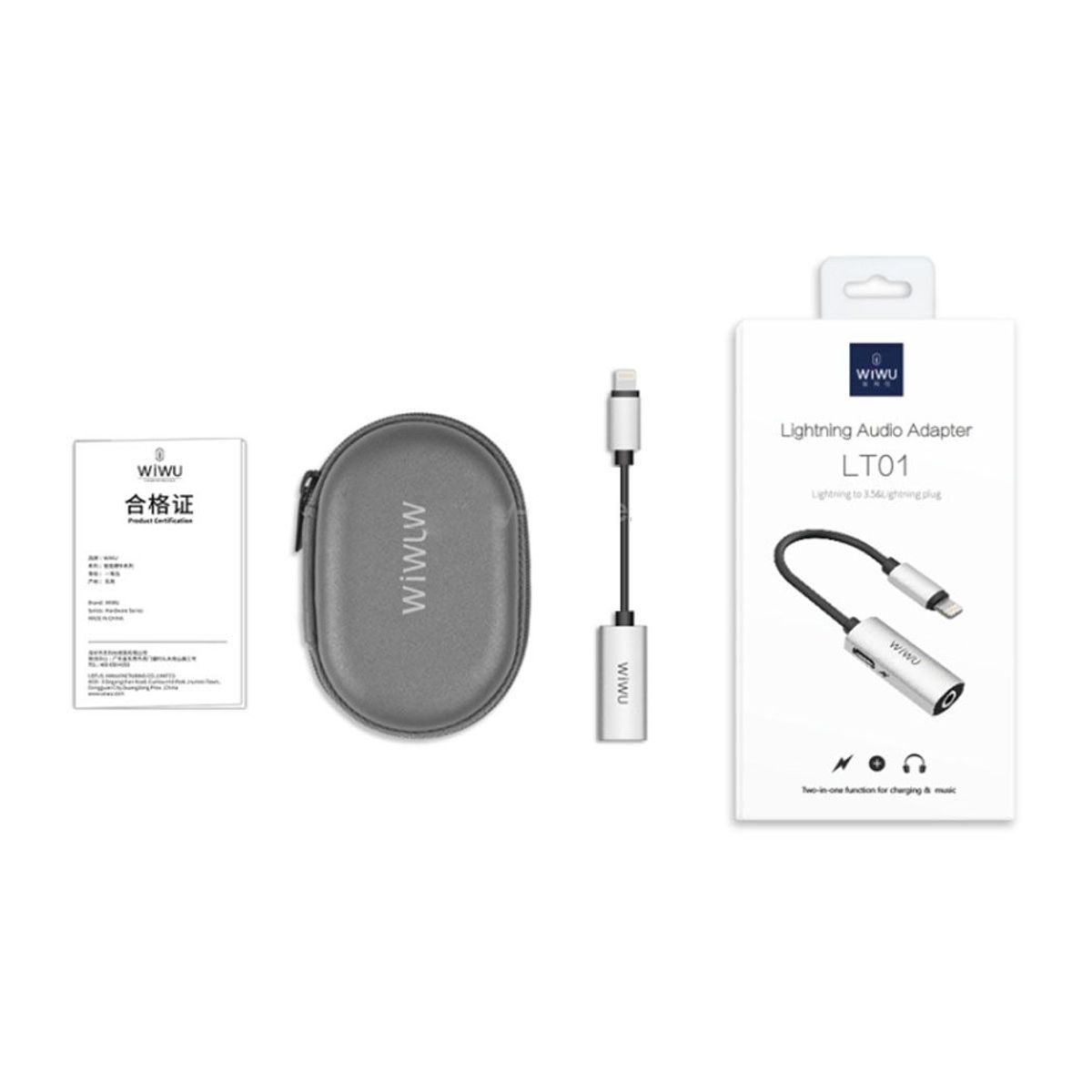 WIWU - Adaptador Con Entrada Audio 35mm Y Lightning WIWU
