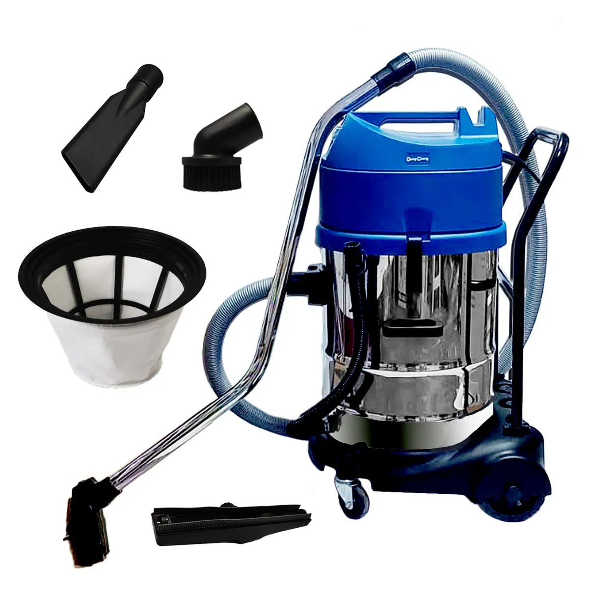 DONGCHENG - Aspiradora Industrial Polvo y Agua Carwash Solaqueo DVC60 2300W 60 Litros 2 Motores