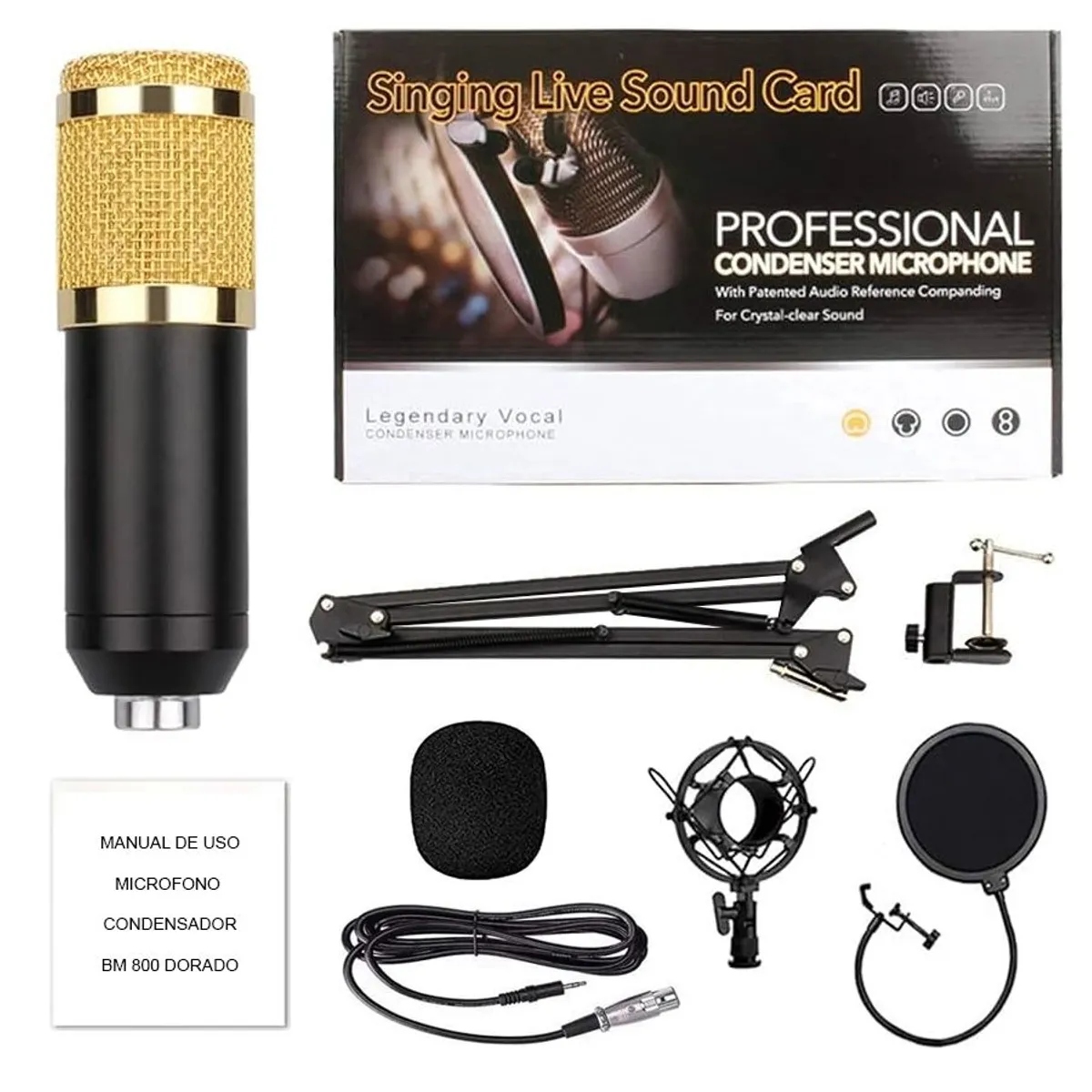 OEM - USB Gaming Microphone Streaming Podcast PC Micrófono Condensador Gold