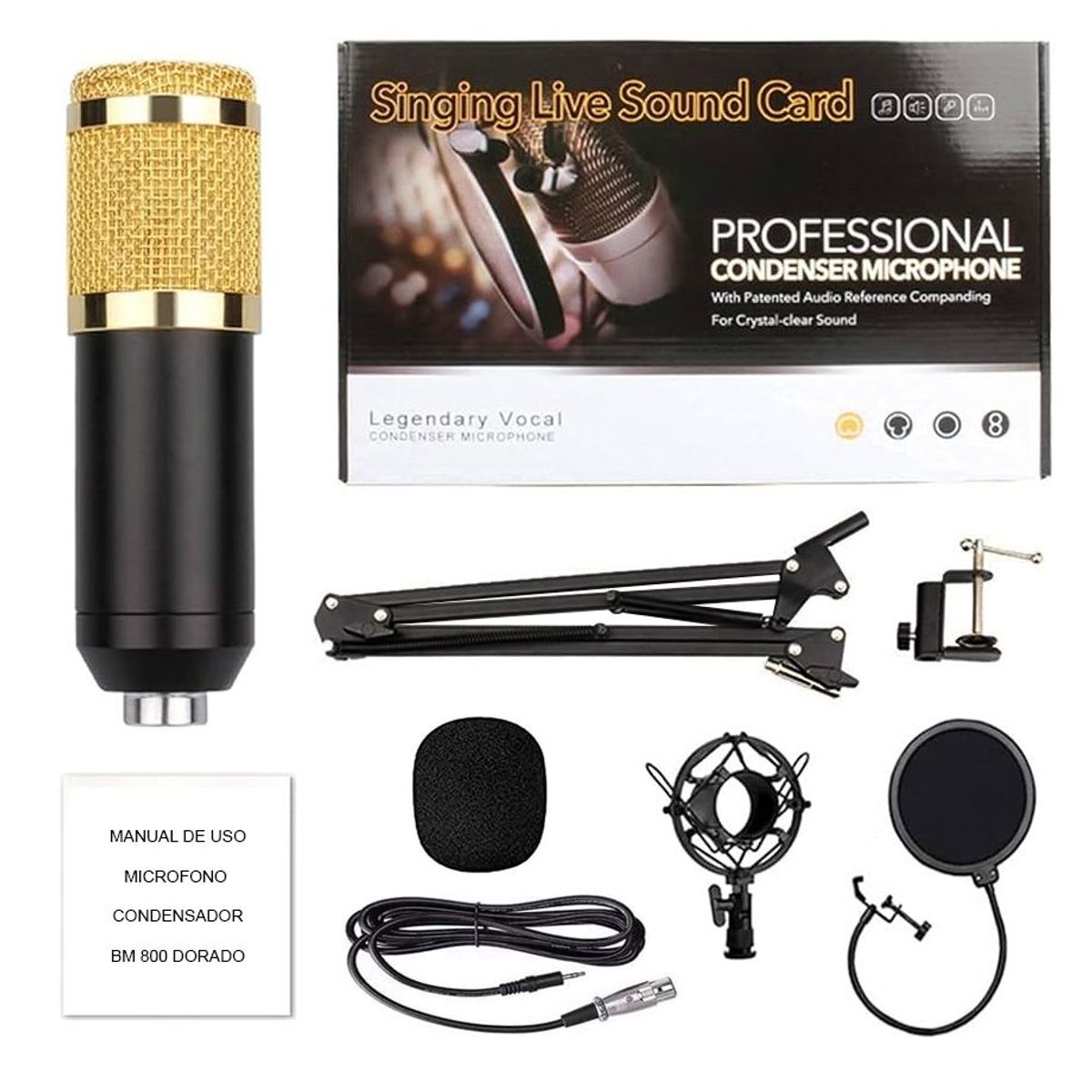 OEM - USB Gaming Microphone Streaming Podcast PC Micrófono Condensador Gold