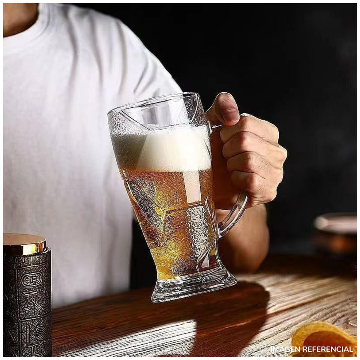 INSPIRA MARKET - Taza vaso de vidrio gigante dia del padre 600ml Set x2