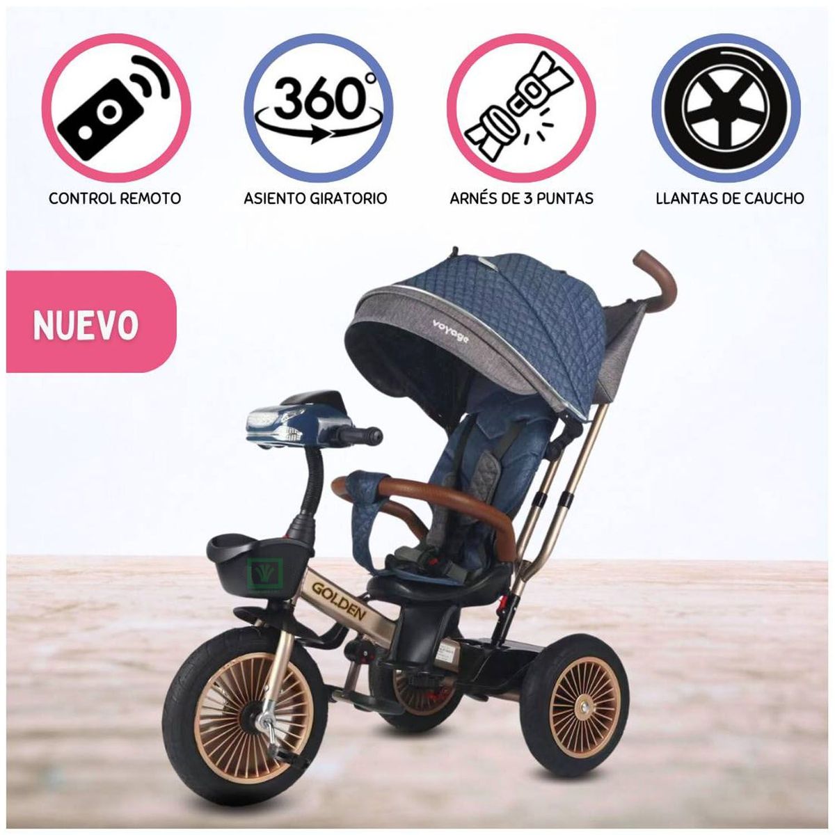 VOYAGE - Triciclo Guiador Para Niños «GOLDEN II» Blue