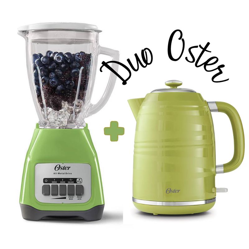 OSTER - COMBO Oster Licuadora Kaliman - Hervidor Eléctrico Oster Verde