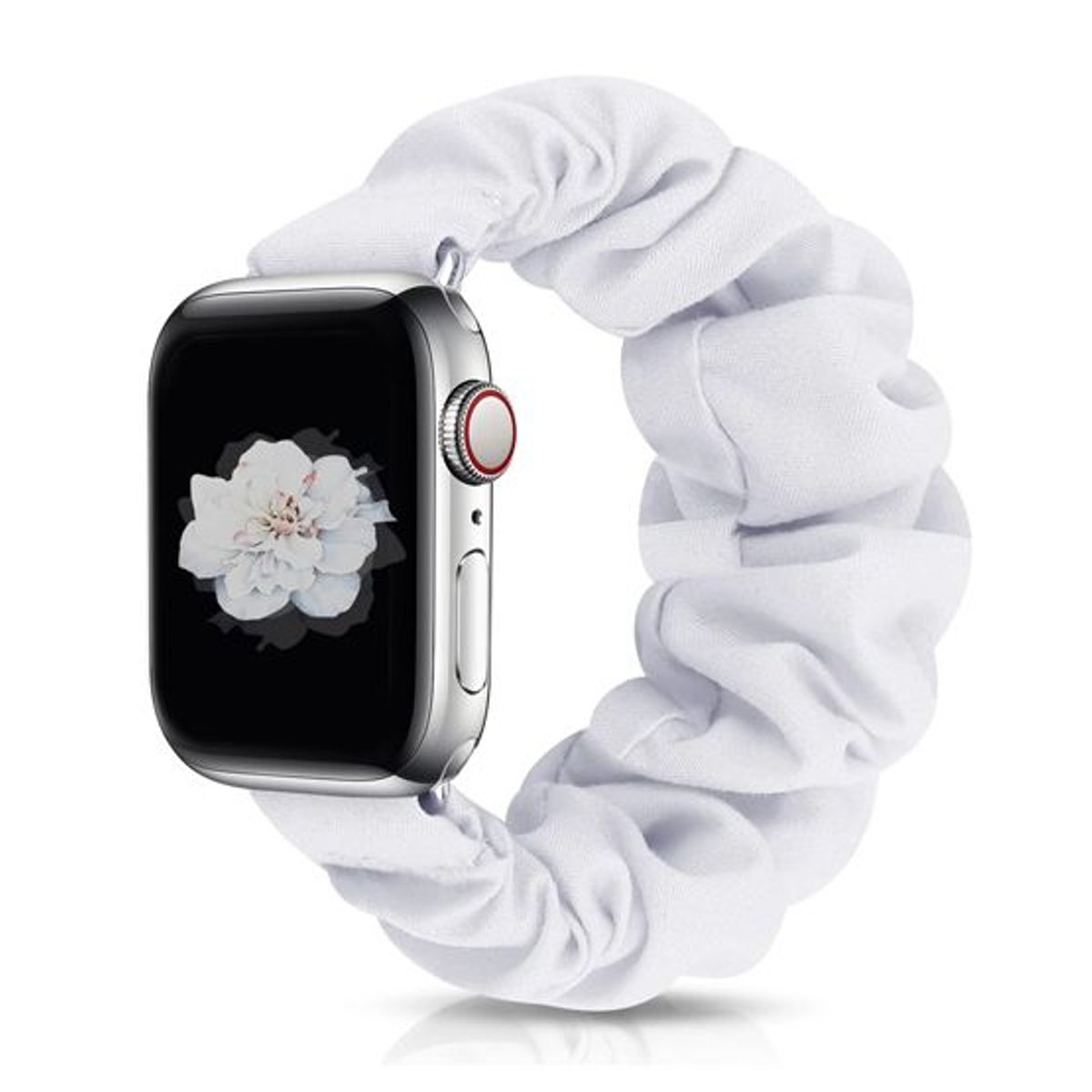 GENERICO - Correa Para Apple Watch 42mm Premium Scrunchies Elástica - Blanco