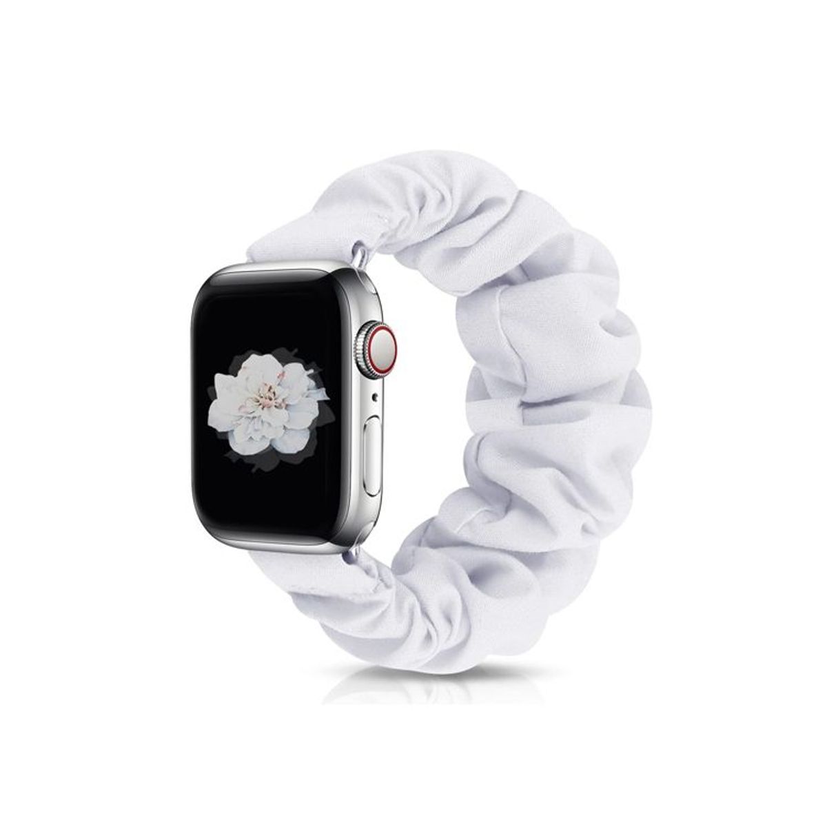 GENERICO - Correa Para Apple Watch 42mm Premium Scrunchies Elástica - Blanco