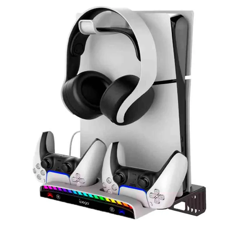 VARIOS - Soporte de PS5 Slim Pro y Clásico para Pared Cargador Sujeta 3xUSB ipg