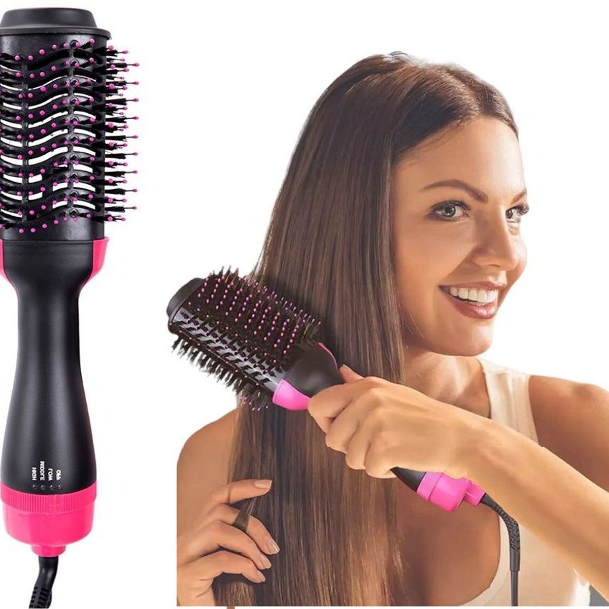 GENERICO - Peine secador de cabello cepillo para alizar y ondular 3 en1