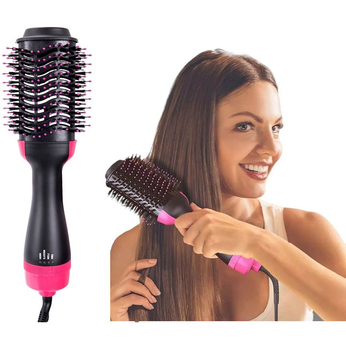 GENERICO - Peine secador de cabello cepillo para alizar y ondular 3 en1