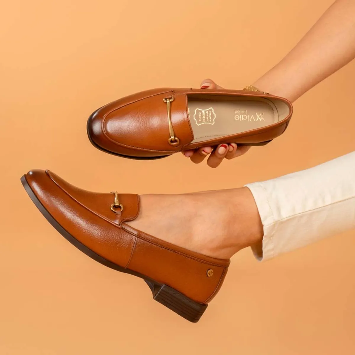 VIALE - Zapato Mocasín Casual LE-2415 Cobre Viale Cuero