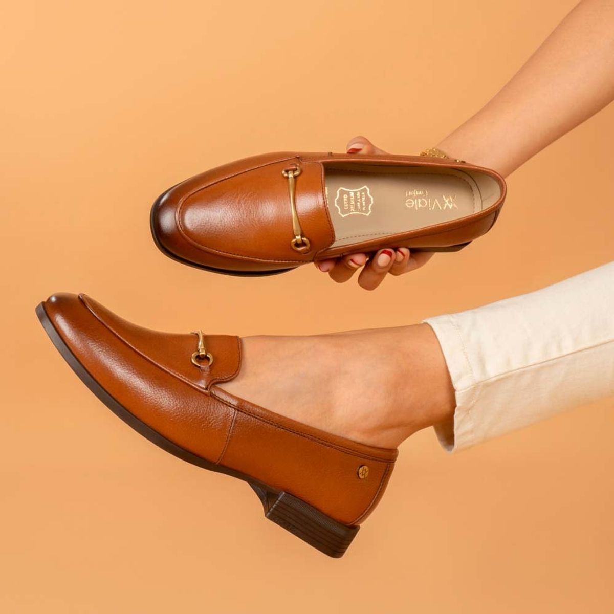 VIALE - Zapato Mocasín Casual LE-2415 Cobre Viale Cuero