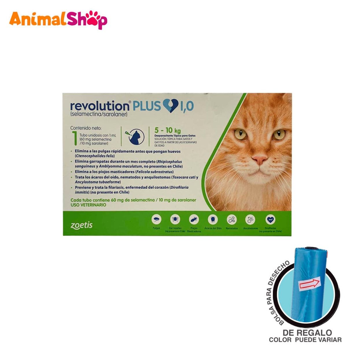REVOLUTION - Revolution Plus Verde Felinos 5 A Mas Kg