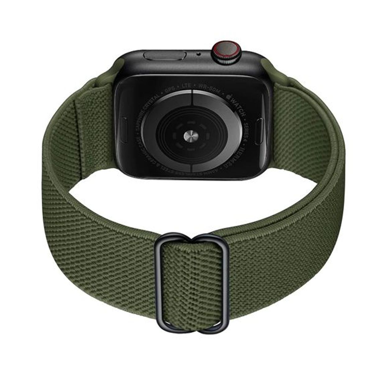 GENERICO - Correa Nylon Elastica para Apple Watch 45mm - Verde Miltar