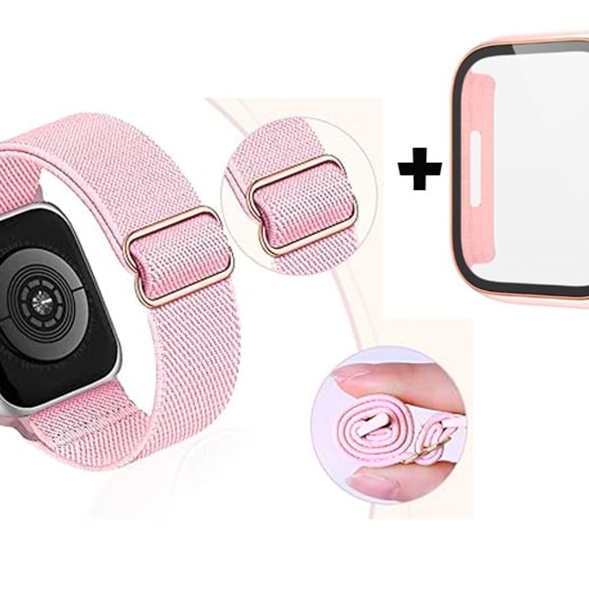 GENERICO - Correa Nylon + Case Bumper para Apple Watch 40mm - Nude