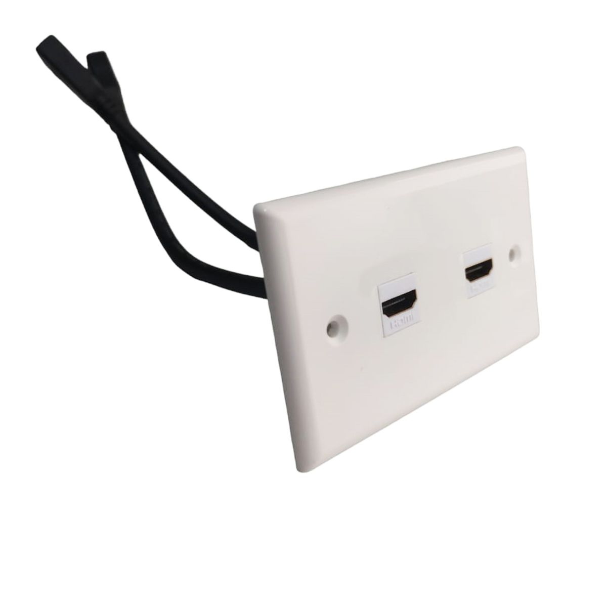 GENERICO - Placa ABS HDMI Faceplate HDMI Hembra 2 Puestos con cable 1080P empalme