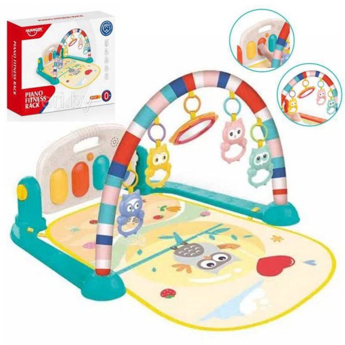 HUANGER - GIMNASIO DE BEBÉ CON PIANO MUSICAL BÚHO HE0650 VERDE