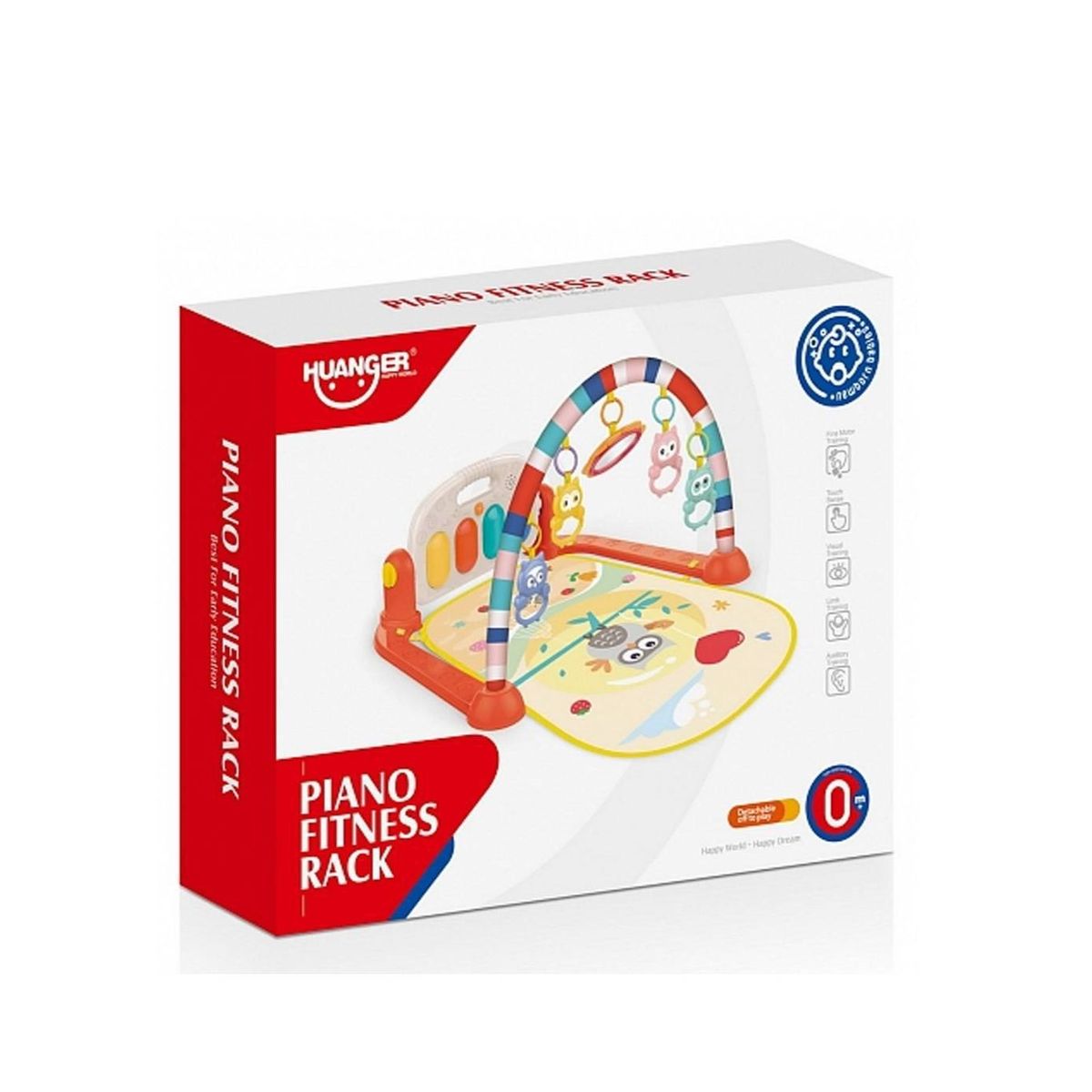 HUANGER - GIMNASIO DE BEBÉ CON PIANO MUSICAL BÚHO HE0651 ANARANJADO