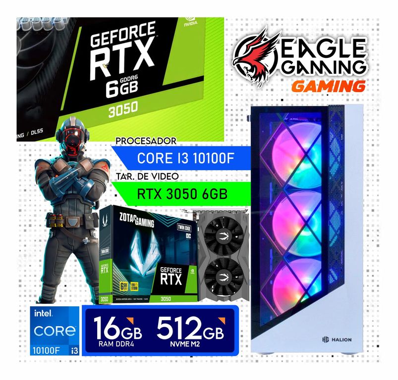 格安PC i3-10100F m.2 512GB RAM16GB Computadora PC GAMER Core i3 10100F + RAM 16GB + SSD 500GB + VIDEO