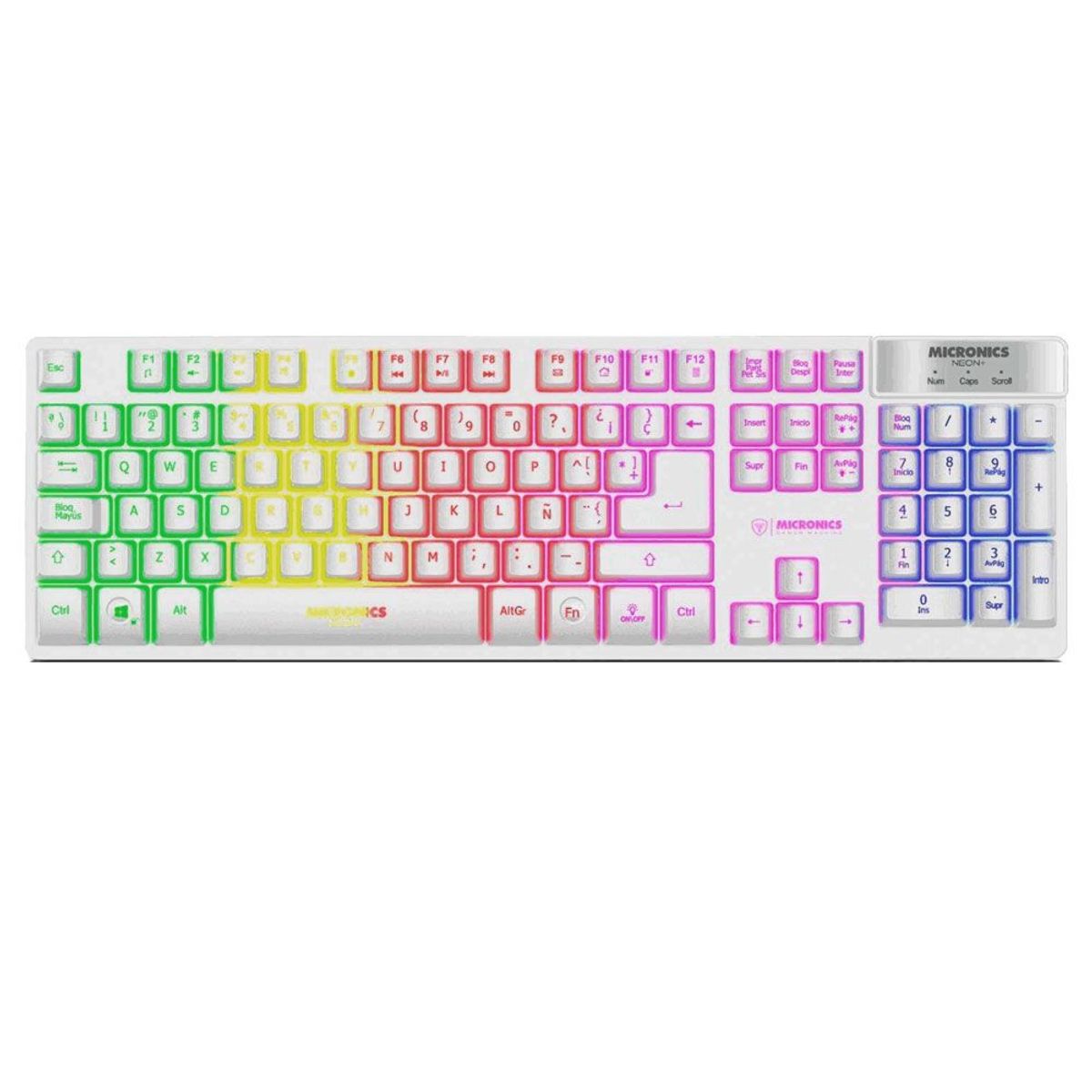 MICRONICS - Teclado Gamer Micronics Neon Luces Led Rainbow
