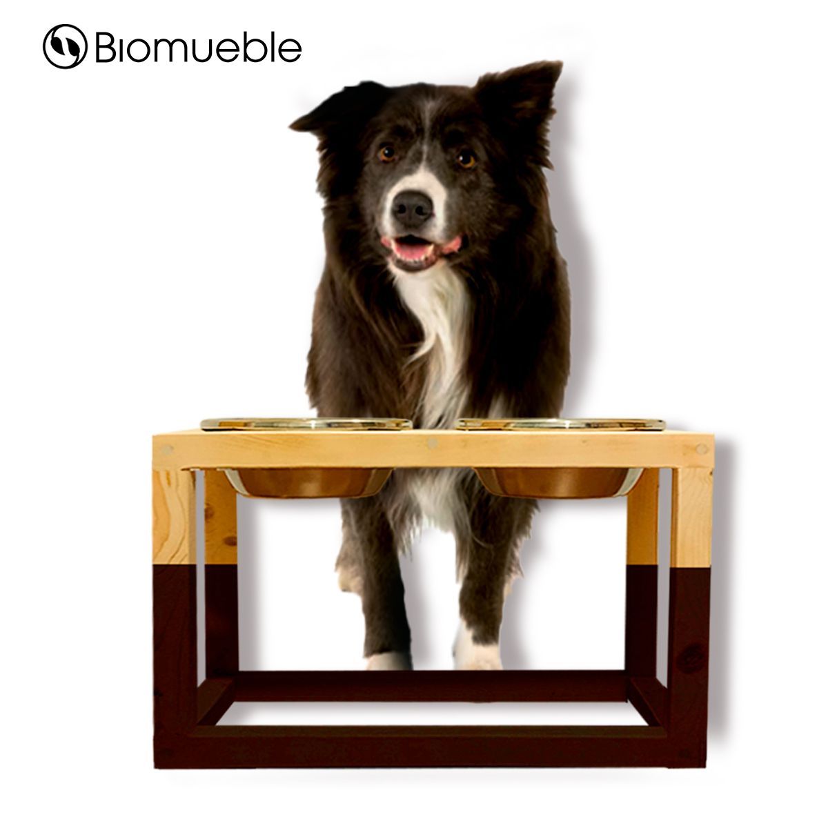 GENERICO - Comedero para mascota de madera de palets reciclado Talla L