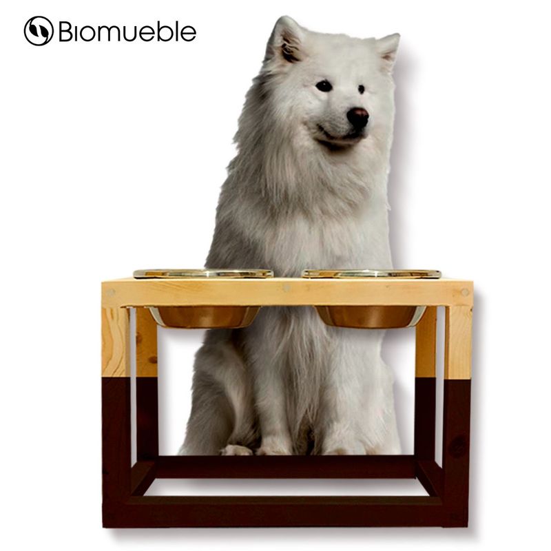 GENERICO - Comedero para mascota de madera de palets reciclado talla XL