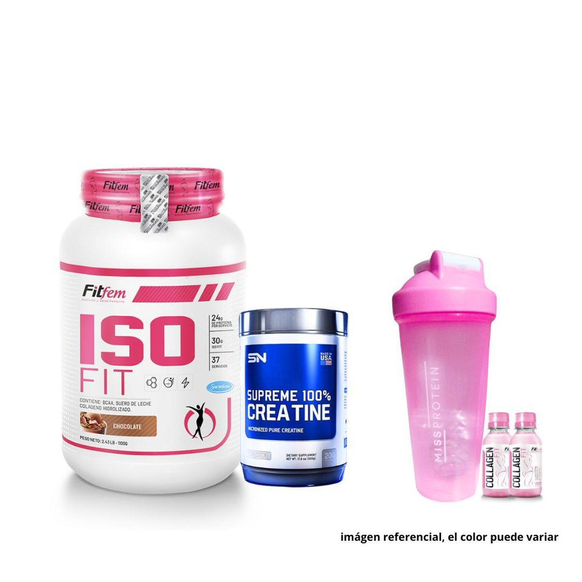 FITFEM - ISO FIT 1.2 KG CHOCOLATE + 100% CREATINE 500 GR SUPREME NUTRITION